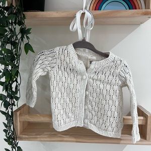 Ivory Baby girls sweater 3M eyelet detail